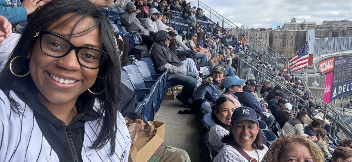 CSD Yasory De La Cruz hit it out of the park by arranging an outing for Mickey Mantle staff to the Yankees vs. Blue Jays game on April 27.
